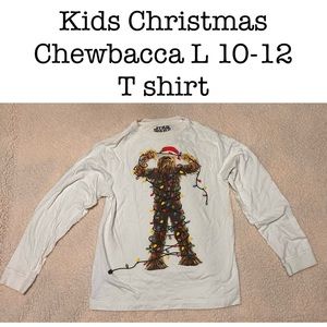 Star Wars kids Chewbacca Christmas themed Long Sleeve T graphic Shirt L 10-12